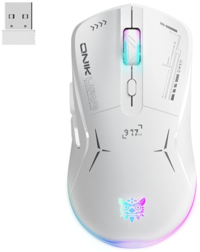 Wireless Gaming mouse onikuma CW917 ( color white ) can be used wired