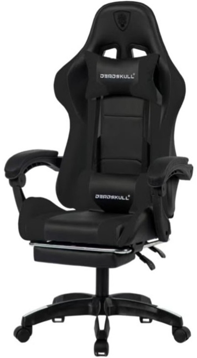 DeadSkull Gaming chair with footrest - Full Black