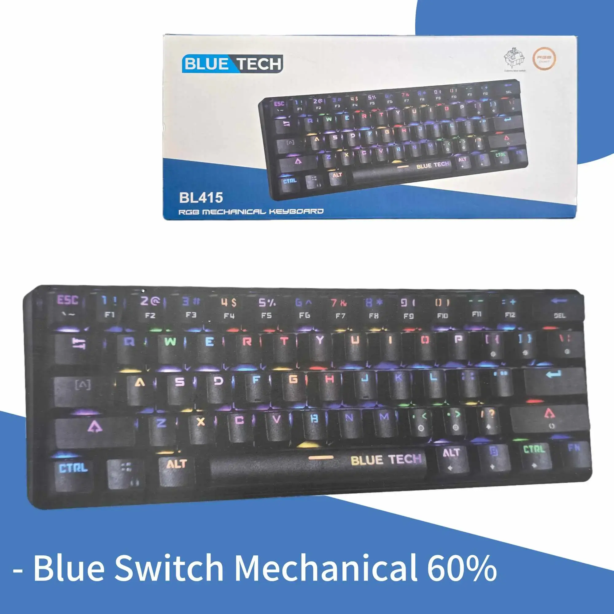 Blue Tech 60% Blue switchs RGB - Gaming Keyboard