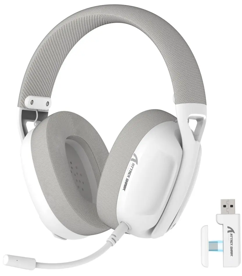 ATTACK SHARK L80 Lightweight Wireless Gaming Headset Over-Ear 180g Pluggable Mic ( White )