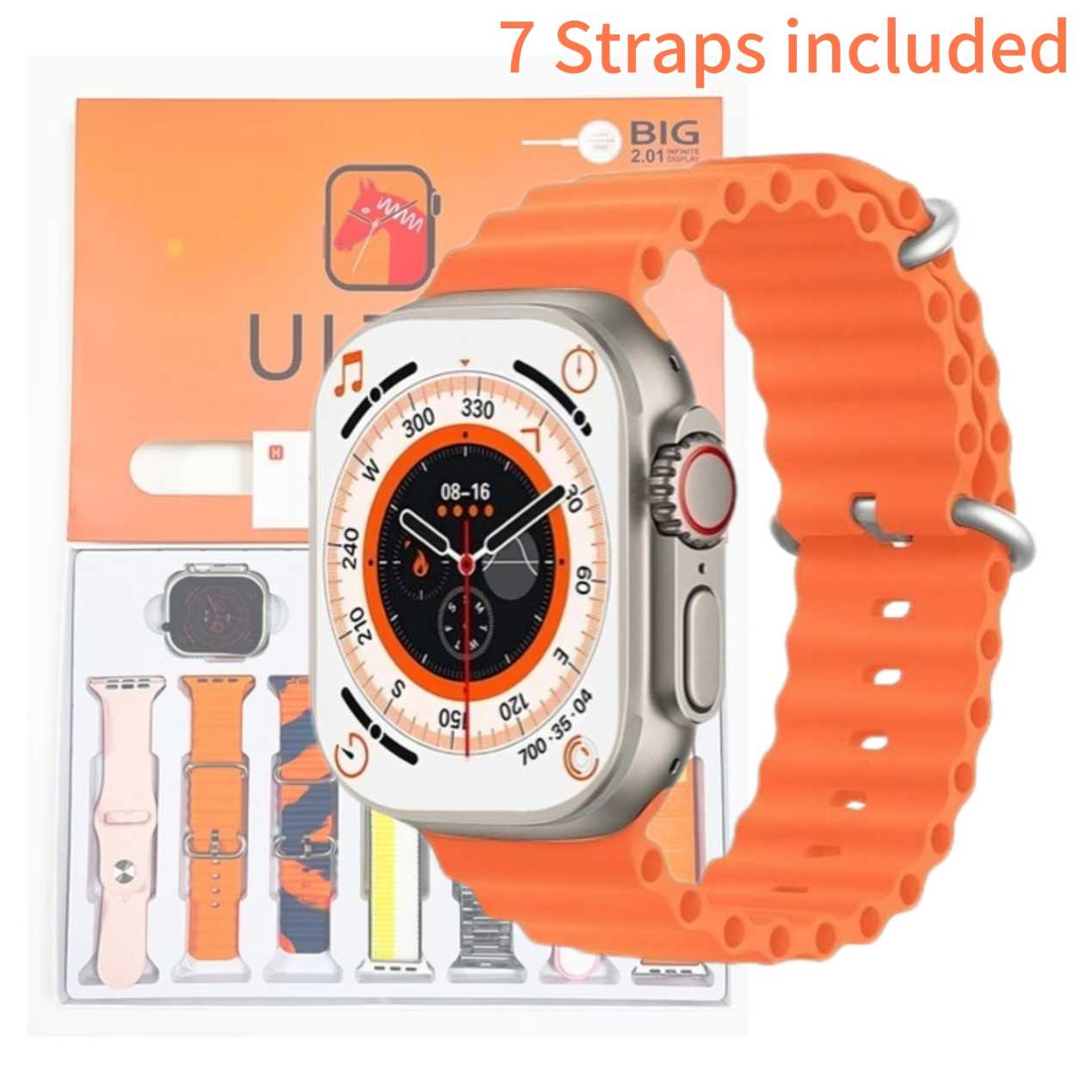 Smart Watch Ultra 7 in 1 includes 7 straps !