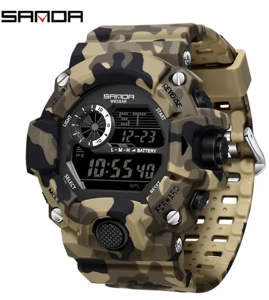 Army camouglage Sanda watch Black Screen